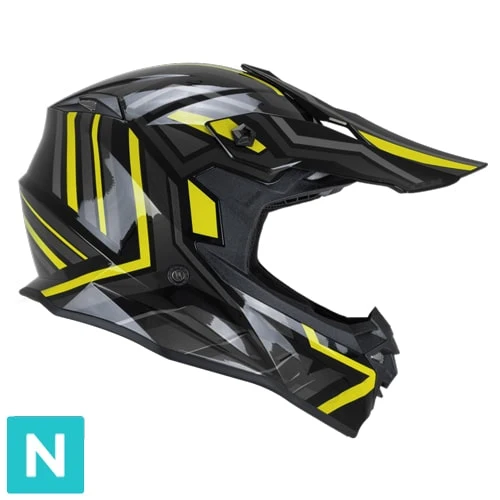 CGM 367G MUD-X FURY CASCO DE MOTO NEGRO GRIS AMARILLO