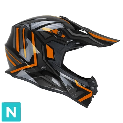 CGM 367G MUD-X FURY CASCO DE MOTO NEGRO GRIS NARANJA