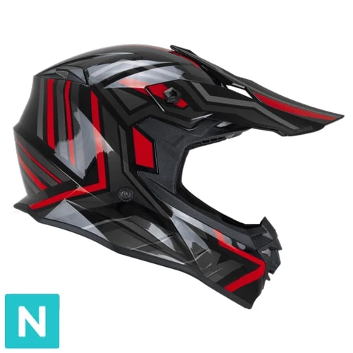 CGM 367G MUD-X FURY CASCO DE MOTO NEGRO GRIS ROJO