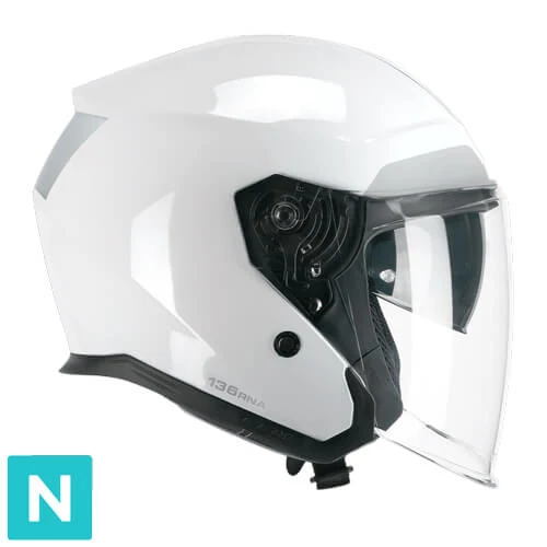 CGM 136F RNA FIBRA MONO CASCO DE MOTO BLANCO