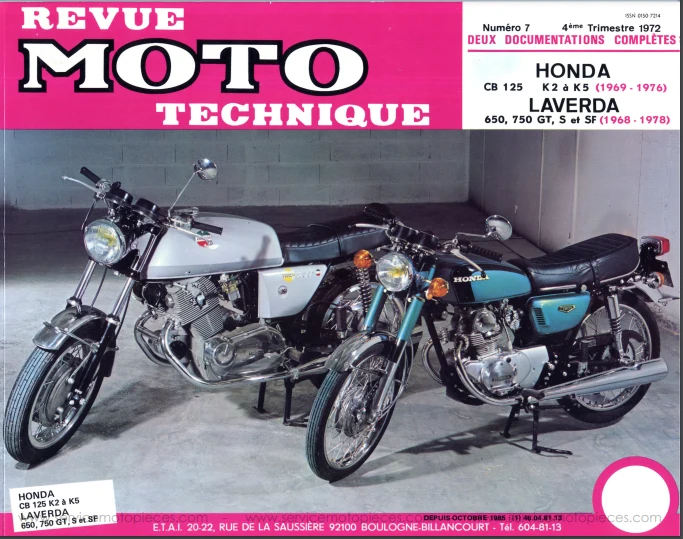 manuel d'atelier Honda 125 K2 à K5