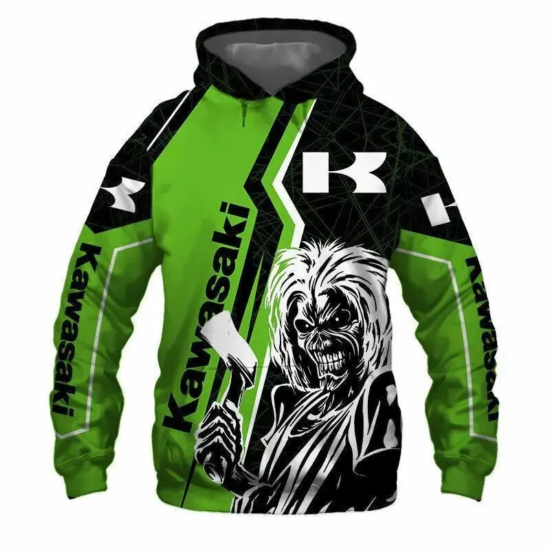 Sweat a capuche IRON KAWASAKI | DESTOCKAGE