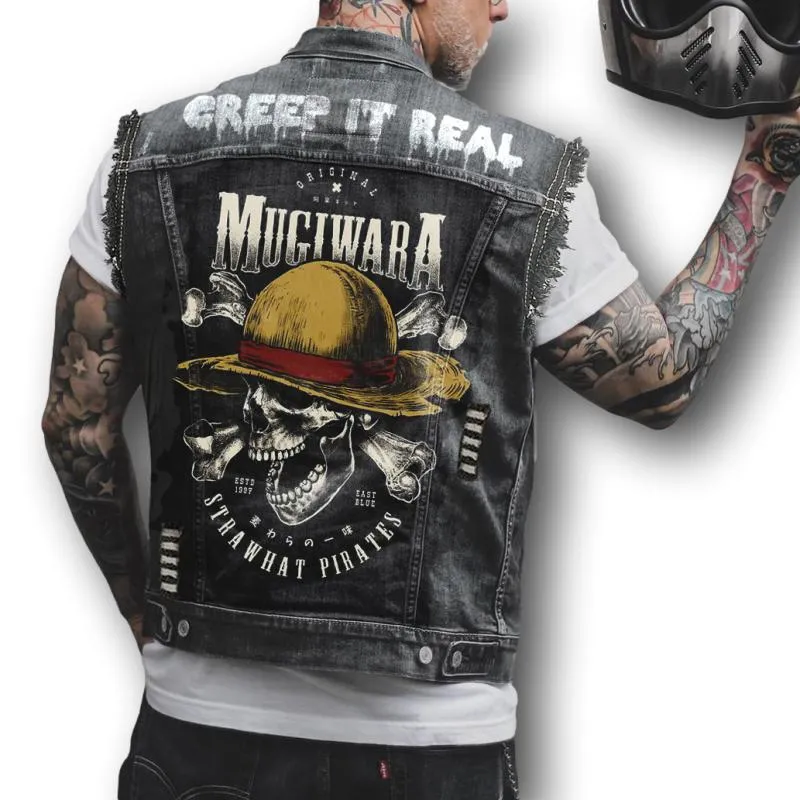 Veste en jean sans manche homme – Mugiwara Biker™”