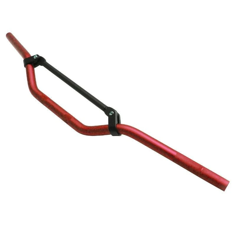 Guidon Cross Alu avec Barre Renfort Rouge - Performance