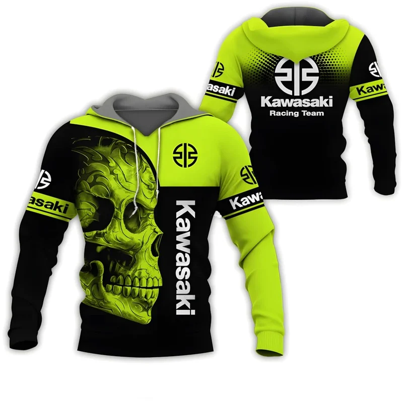 Sweat a capuche Kawasaki | Skull Vengeance | DESTOCKAGE
