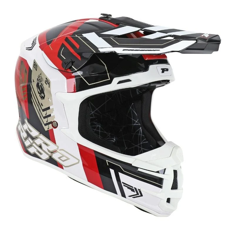 Casque Moto Cross Adulte Progrip 3080 Spirits – Rouge/Noir