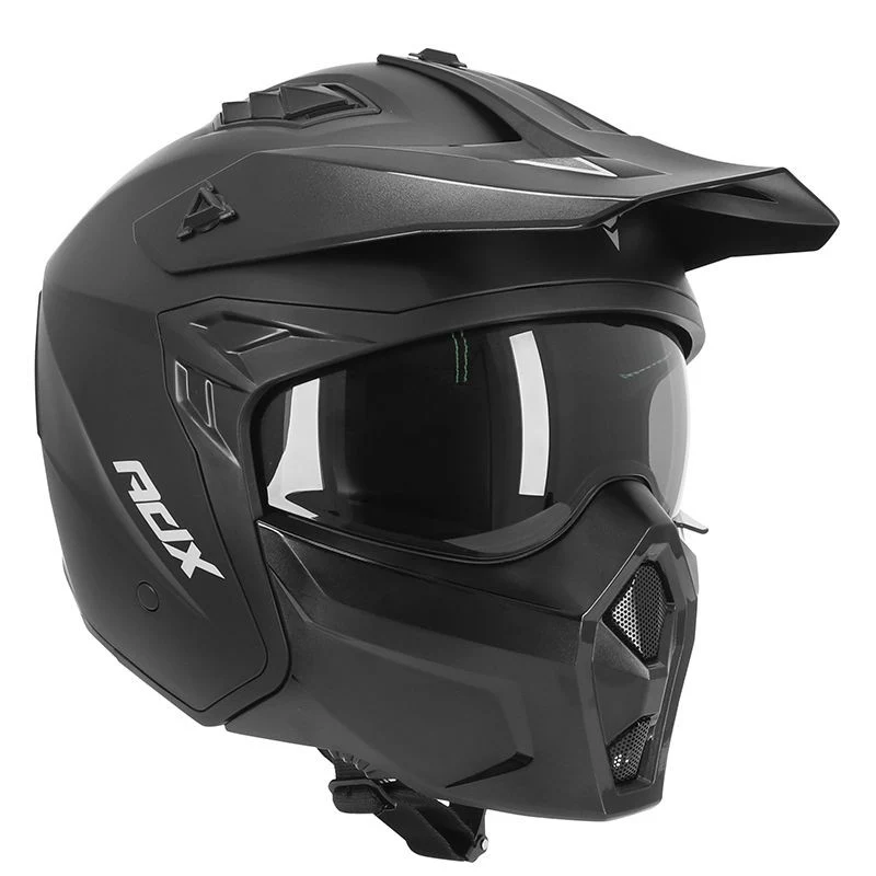Casque Trial/Enduro ADX AT700 – Noir Mat Transformable avec Mentonnière Amovible (ECE 22.06)