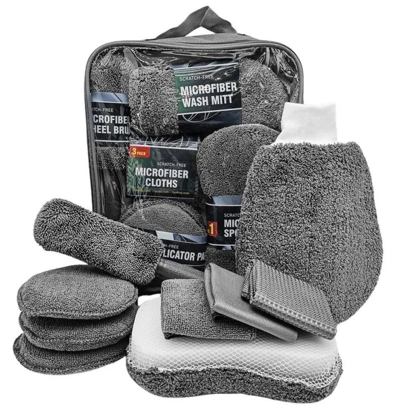 Kit de Nettoyage Moto & Auto – 9 Accessoires Pro