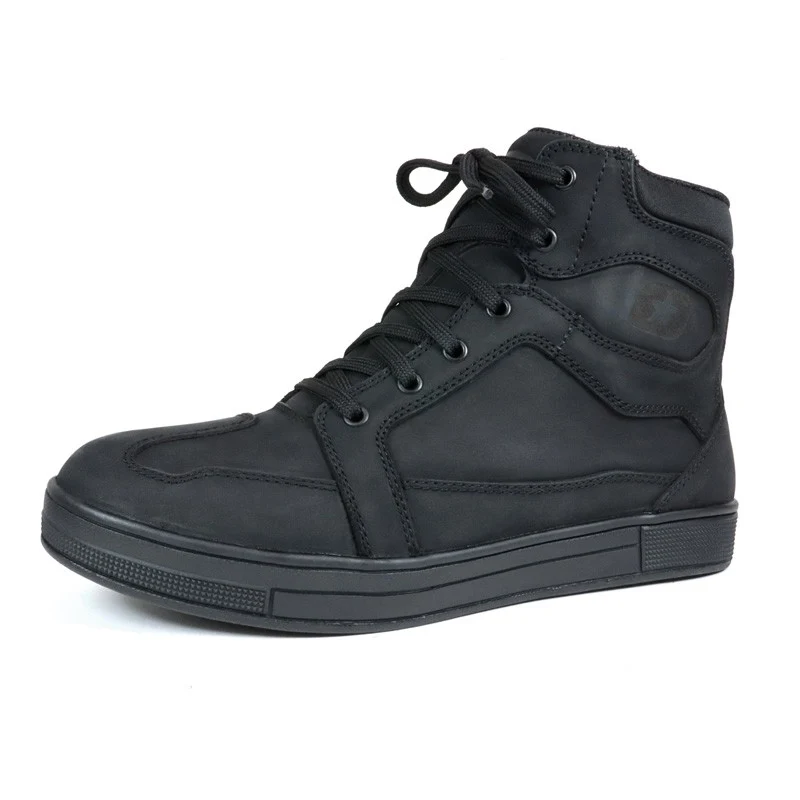 Basket Moto Homme Waterproof Cuir CE | Branco Full Black