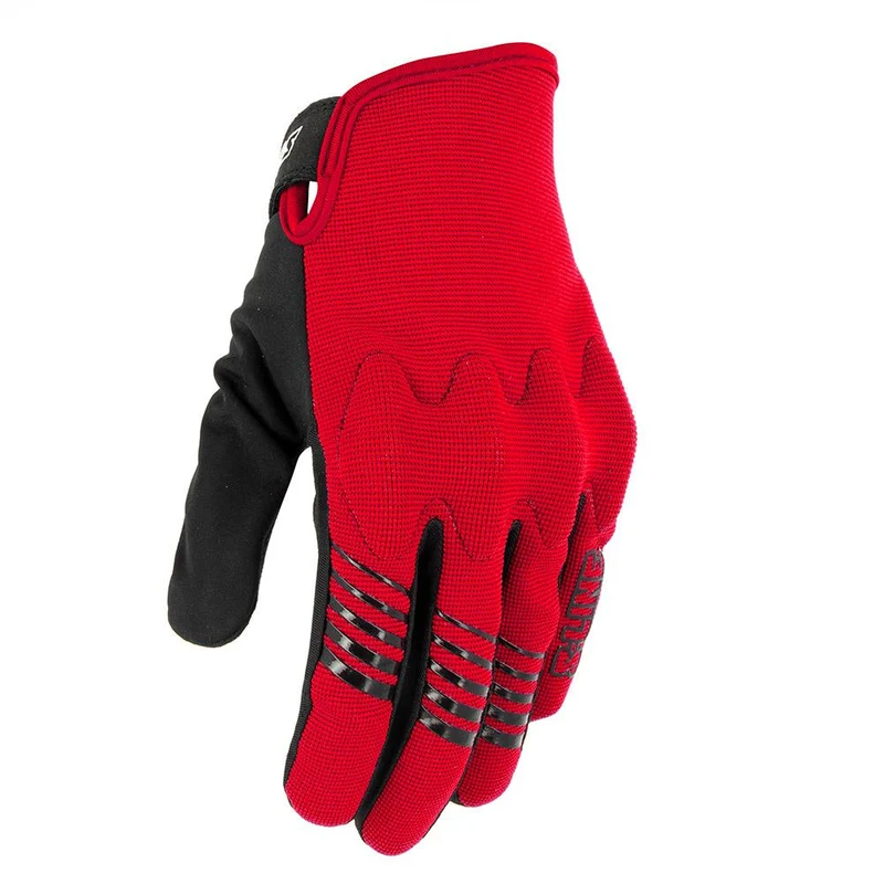 Gants Moto Homme Rouge BURN — Courts Été, Homologués CE KP1, Tactile
