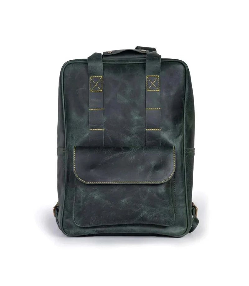 Zaino Moto Eastwood in pelle Verde Trip Machine