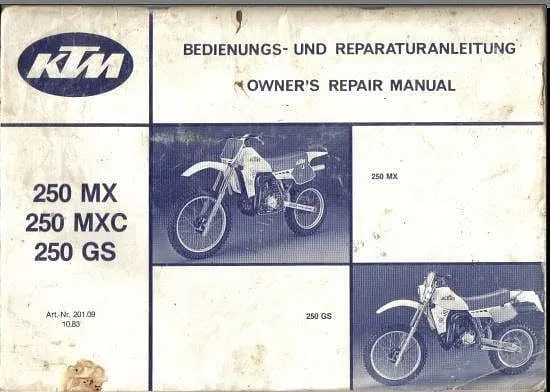 manuel d'atelier KTM 250 1984 1999