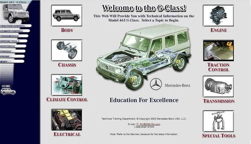 manuel d'atelier mercedes G500 V8 w463
