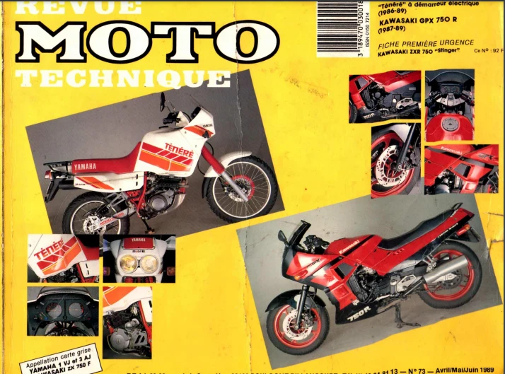 Manuel de réparation Yamaha 600 teneré 1986 1989
