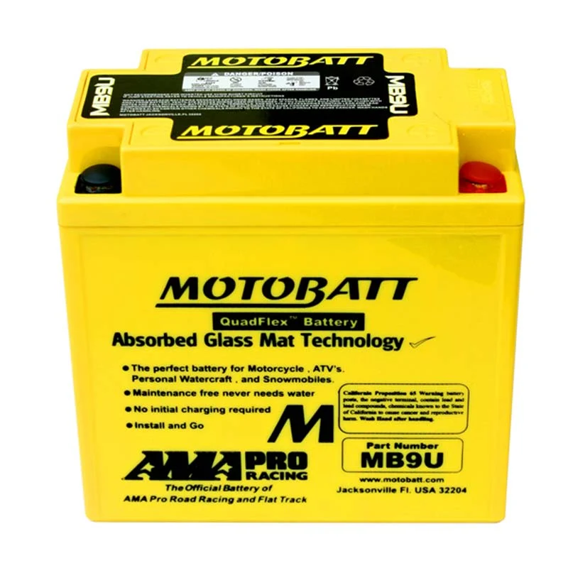 Batterie moto 4 pôles 11 Ah MB9U | Motobatt