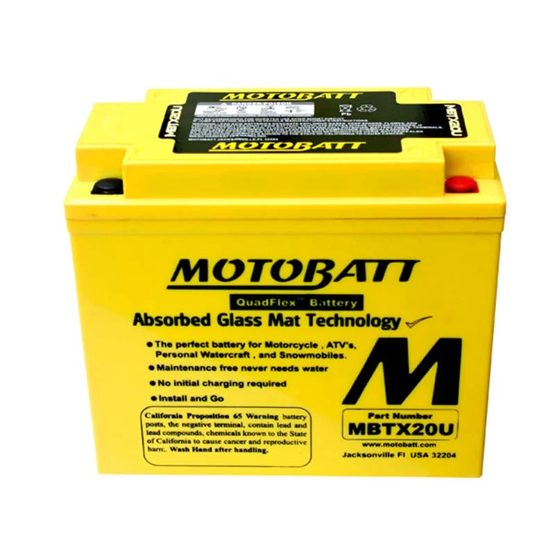 Batterie moto 4 pôles 21 Ah MBTX20U | Motobatt