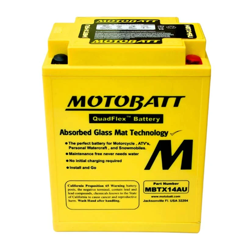 Batterie moto 4 pôles 16,5 Ah MBTX14AU | Motobatt