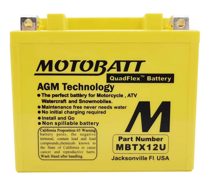 Batterie moto 4 pôles 14 Ah MBTX12U | Motobatt