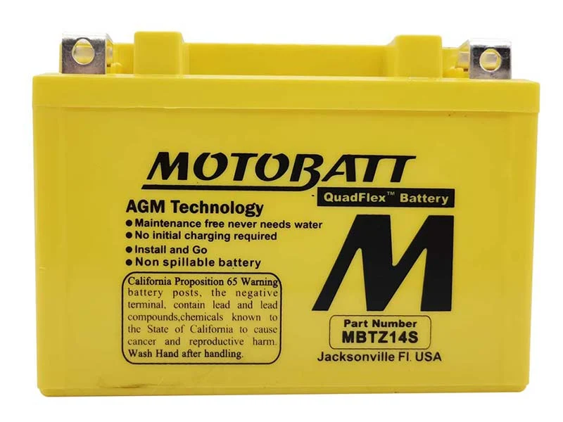 Batterie moto 4 pôles 11,2 Ah MBTZ14S | Motobatt