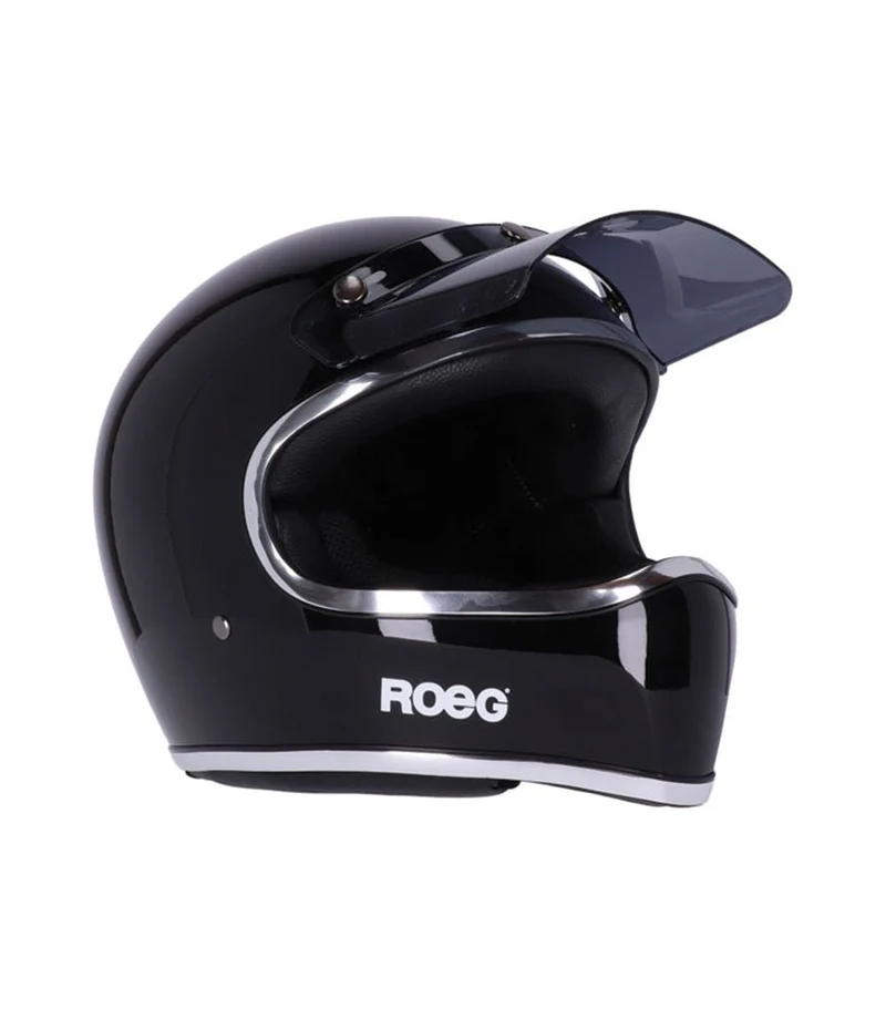 Casco Integrale Enduro Vintage Peruna 2.0 Nero Lucido