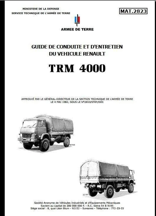 Manuels d'atelier Saviem SM8 4x4 ( RVI TRM 4000)