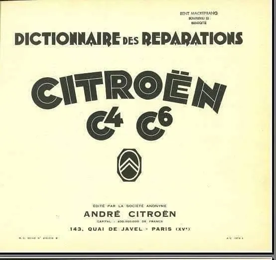 Manuels d'atelier Citroën C4 C6