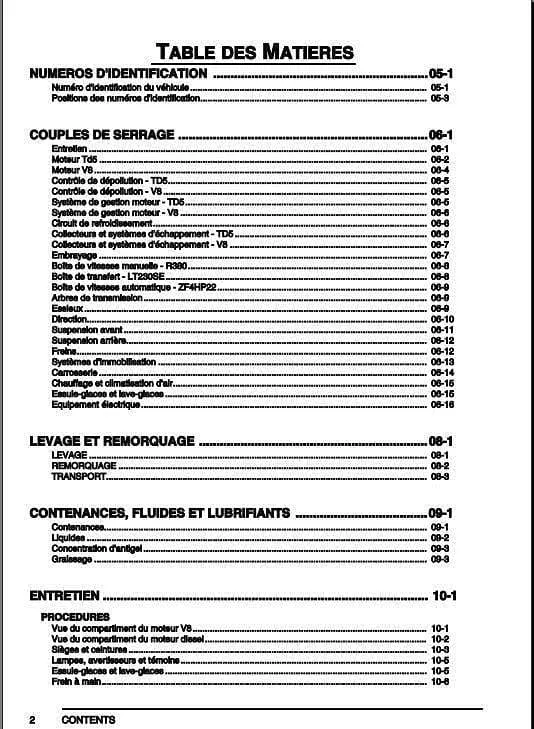Manuels d'atelier Land Rover Discovery 1 en français