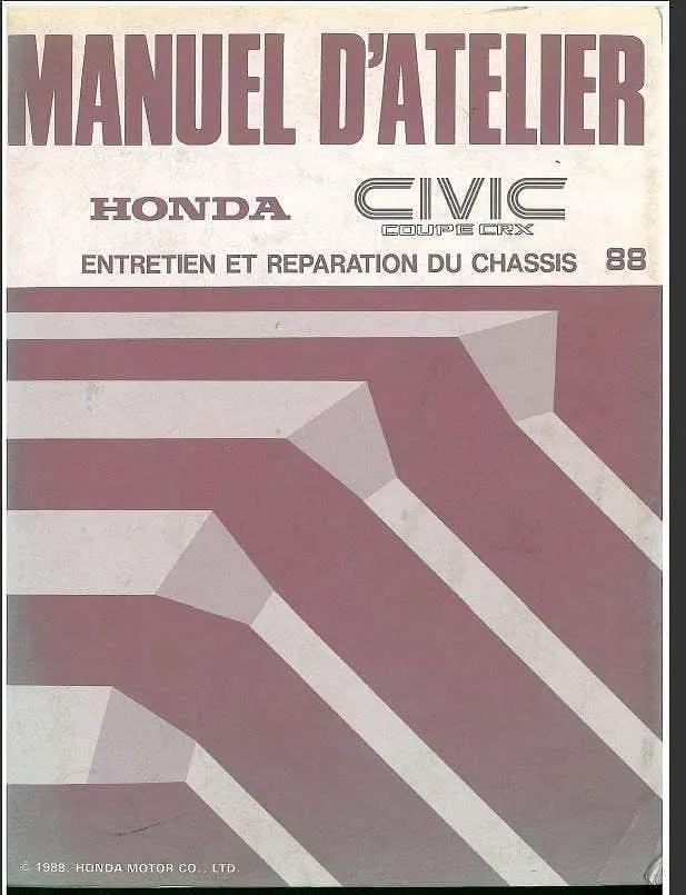 Manuels d'atelier français Honda CRX 1989