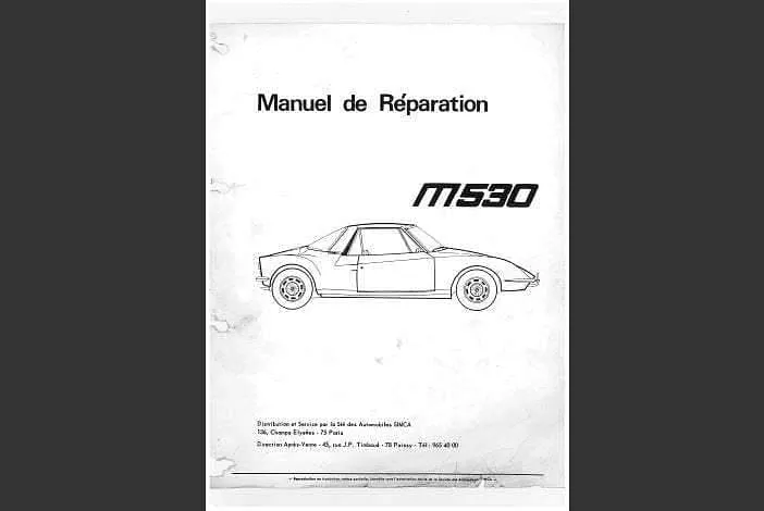 Manuel d'atelier Matra 530