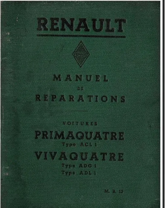 Manuels d'atelier Renault Primaquatre monaquatre celtaquatre