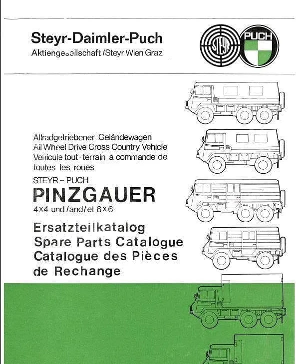 Manuels d'atelier Puch Pinzgauer 4x4 et 6x6 français
