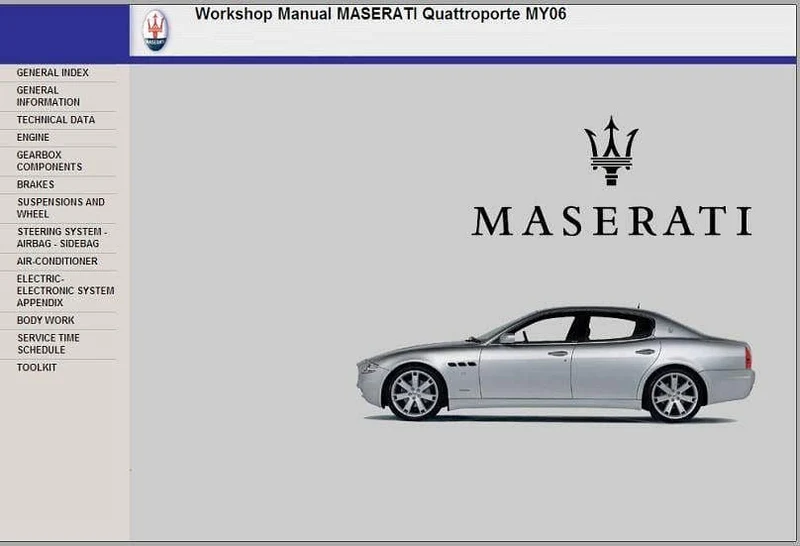 Manuel d'atelier Maserati Quattroporte 2006