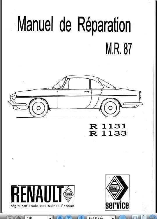 Manuels d'atelier Renault Floride et Caravelle
