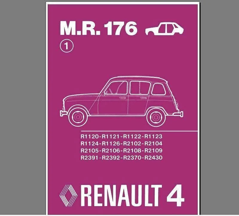 manuels d'atelier Renault 4l dont Sinpar Rodeo et Plein Air