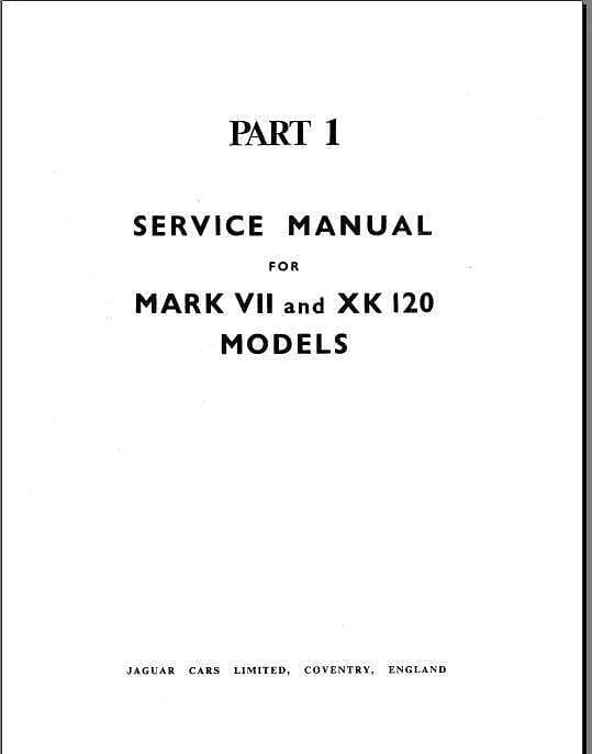 Manuel d'atelier Jaguar XK 120 et MK VII