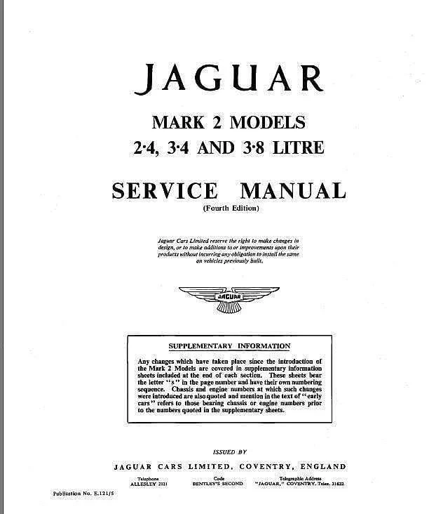 manuel d'atelier réparation Jaguar Mark 2