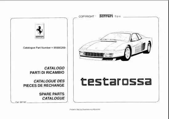Manuel d'atelier Ferrari Testarossa multilingue 1200 pages