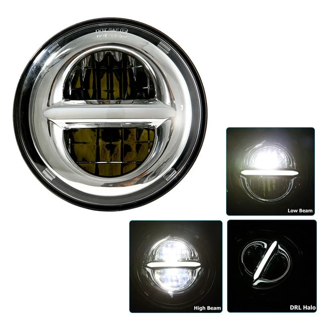 Phare LED 5"75 Noir ou Chrome GALAXY
