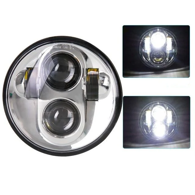 Phare LED 5"75 Double Noir ou Chrome