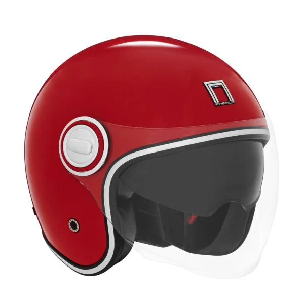 Casque Moto Jet Heritage Rouge Brillant | NOX
