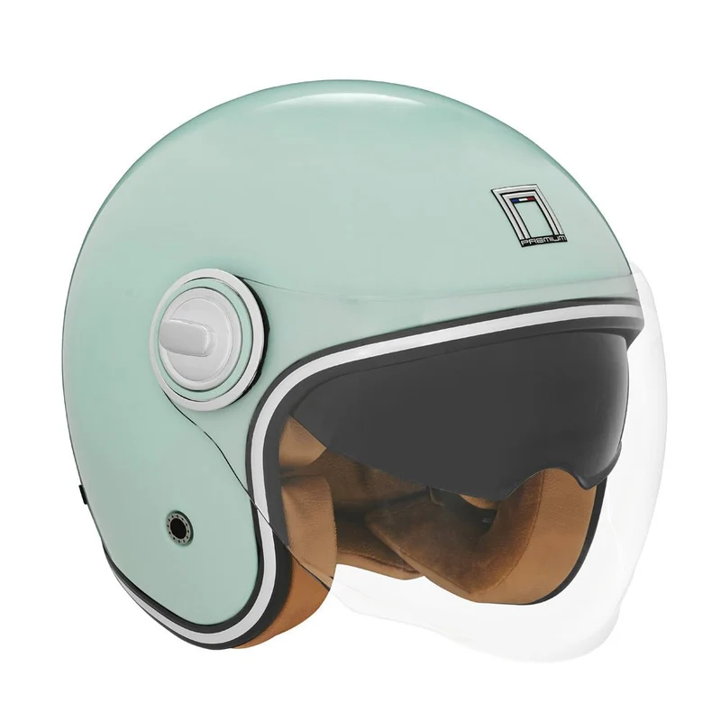 Casque Moto Jet Heritage Vert d'Eau | NOX