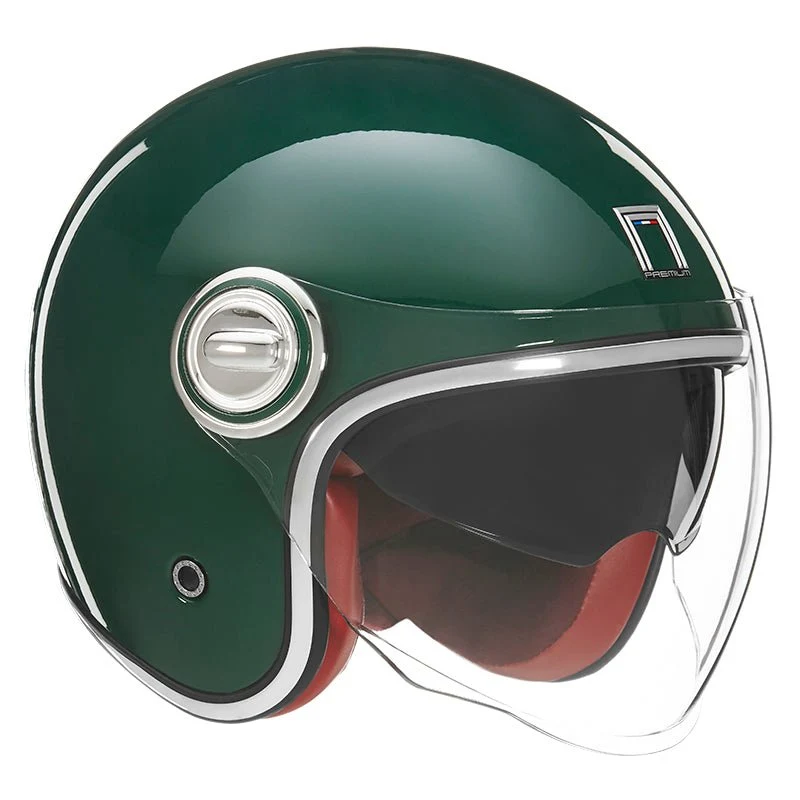 Casque Moto Jet Heritage Vert Anglais | NOX
