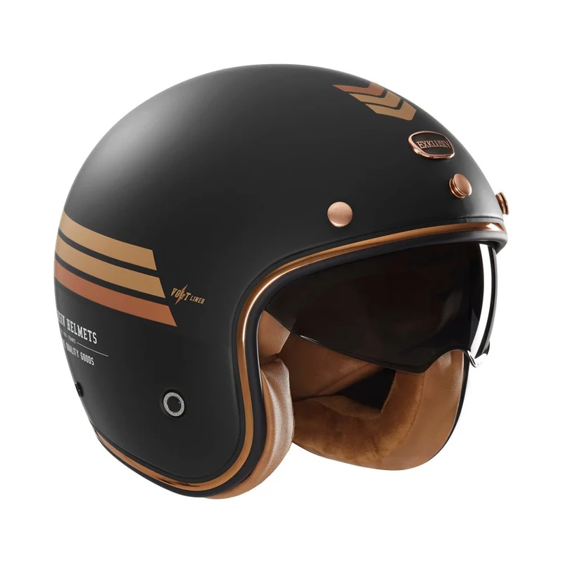 Casque Jet Volt Liner Noir Mat/Or — EXKLUSIV