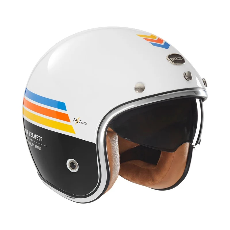 Casque Jet Volt Liner Blanc/Bleu/Orange/Jaune — EXKLUSIV
