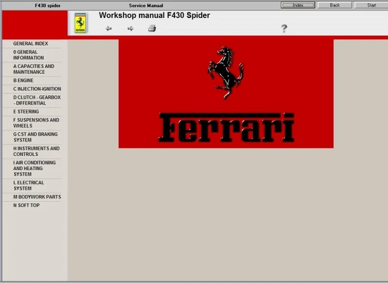 Manuel d'atelier Ferrari F 430 2004 2009