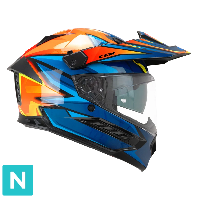 CGM 366R DUAL BEAT CASCO ENDURO AZUL NARANJA AMARILLO FLUOR