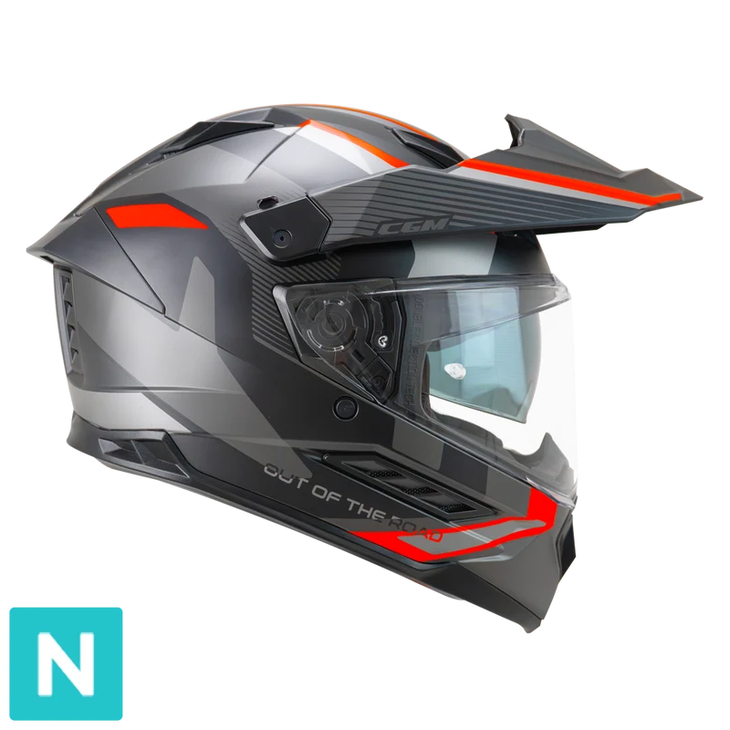 CGM 366G DUAL RANGER CASCO ENDURO NEGRO ROJO FLOU MATE