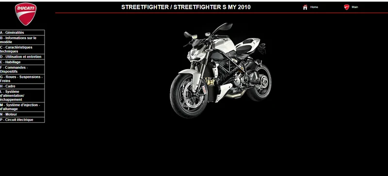 Manuel d'atelier Ducati 1098 Streetfighter 2010 français