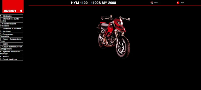 Manuel d'atelier Ducati 1100 hypermotard 2008 pdf français