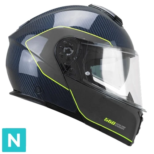 CGM 560S MAD PRO CASCO DE MOTO SPORT CARBON AZUL AMARILLO FLUO